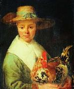 Jacob Gerritsz Cuyp A Girl with a Rooster France oil painting artist